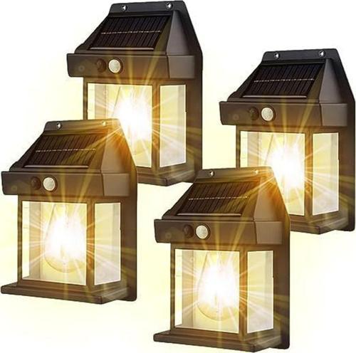 4 Adet 2025 Model Suya Dayanıklı Harekete Duyarlı Güneş Enerjili Solar Led Dış Mekan Bahçe Lambası
