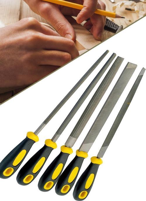 Meşem-1290 32 Cm Büyük Boy 5 Li Eğe Seti Marka Yüksek Kalite Üçken Kare Oval Set 1410