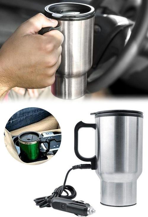 Oto Araç Içi Su Isıtıcı Kahve Makinası Kupa Tip Mug Termos Araç Çakmaklık Girişli Elektirikli Termos