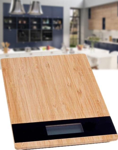 Crown Dijital Hassas Mutfak Tartısı - Terazisi-Hassas Ölçüm 5Kg Bambu Görünümlü 1410