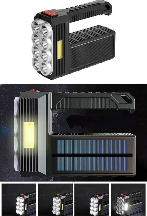 Güneş Enerjili 8 Gözlü Kamp Lambası Solar Ve Uzun Menzilli Kamp Feneri Yüksek Performanslı