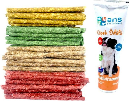 Munchy Çubuk Köpek Ödül 14 Cm 6-7 Gr 100'lü+Multivitaminli Köpek Ödülü 100 Gr