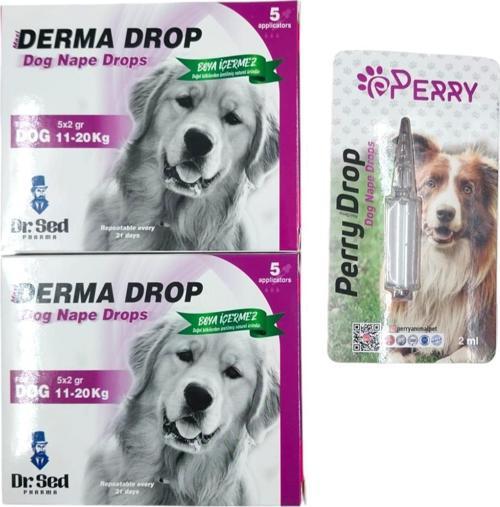 Dr.Sed 11-20kg Köpekler İçin 2 Kutu Damla + Perry 11-20 kg köpekler için Ense Bit Pire Bakım Yağı 