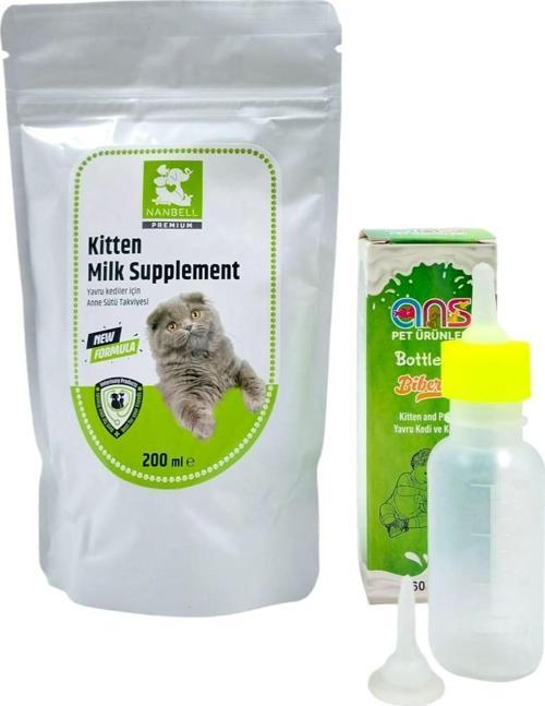 Yavru Kedi Süt Tozu 200 Ml +Biberon 60 ml