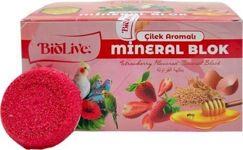Muhabbet Kuşları İçin Çilek Aromalı Mineral Blok 1 Adet