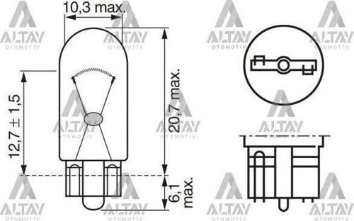 Ampül Eco 12V 5W W5W Büyük Dipsiz Gösterge Ampülü T10 (Oem No:1987302819)