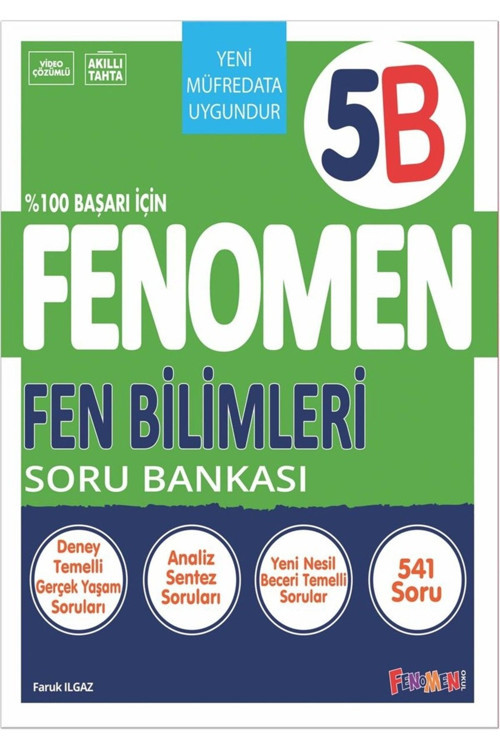 Fenomen Yayınları 2024 5. Sınıf Fen Bilimleri B İleri Düzey Soru Bankası 2024