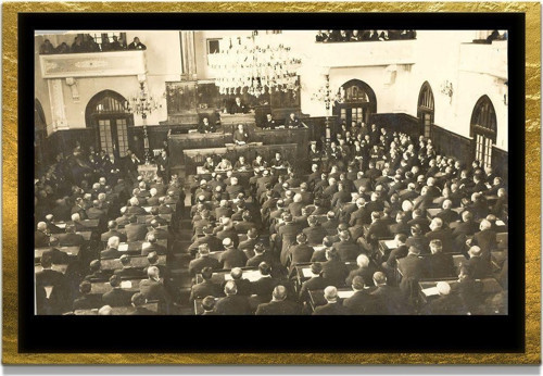 Yapay Zeka İle Yenilenmiş Atatürk Fotoğrafları Siyah Beyaz Cam Tablo, 3D Dekoratif Baskı 797