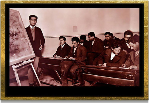 Yapay Zeka İle Yenilenmiş Atatürk Fotoğrafları Siyah Beyaz Cam Tablo, 3D Dekoratif Baskı 693