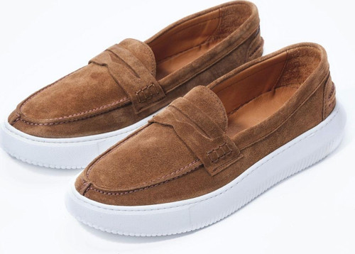 Erkek Hakiki Süet Deri Günlük Sneaker Taba Ayakkabı
