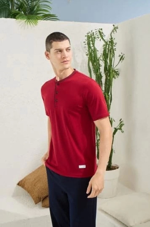 Erkek Midi Yaka Pijama Takım