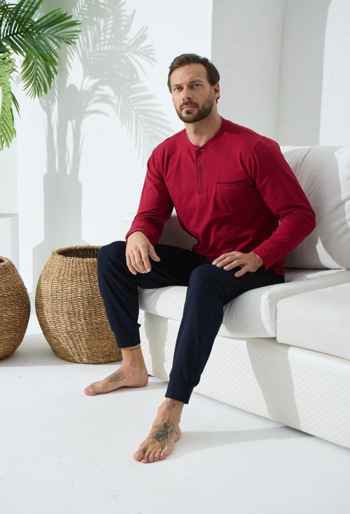 Erkek Midi Yaka Pijama Takım