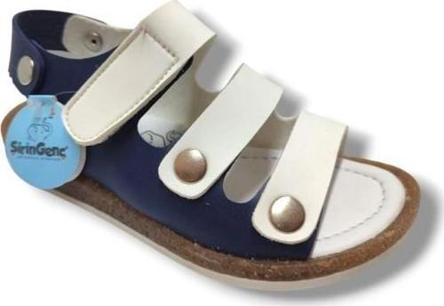 Şirinbebe 1747-20 Tek Cırtlı Erkek Çocuk Sandalet Lacivert Beyaz 26-30