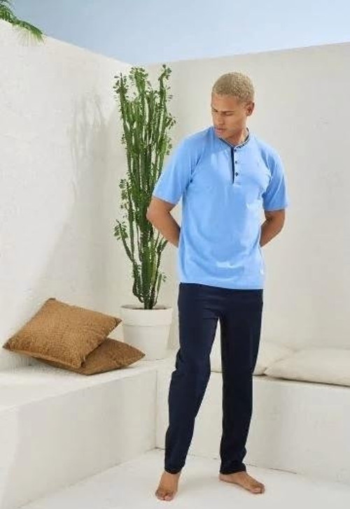 Erkek Midi Yaka Pijama Takım