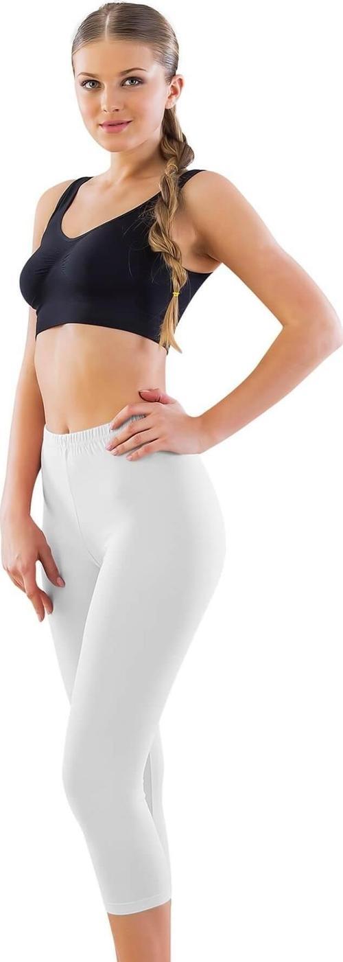 BEYAZ Likralı Kapri Tayt