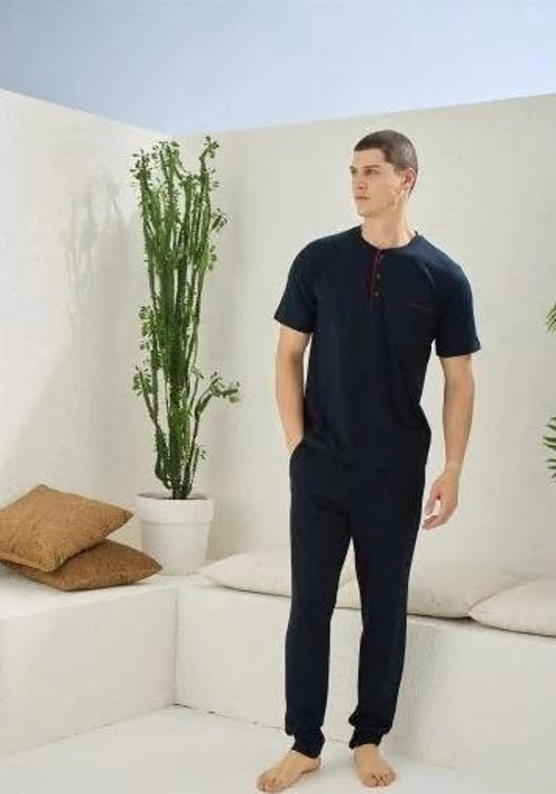 Erkek Midi Yaka Pijama Takım