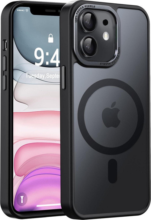iPhone 12 Uyumlu Kamera Korumalı Magsafe Wireless Şarj Özellikli Mat Silikon Kılıf