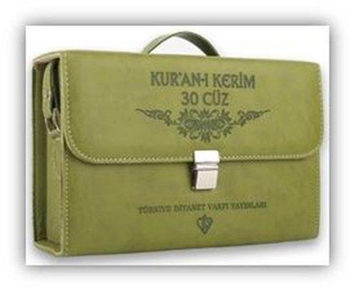 Kur'an-ı Kerim Orta Boy 30 Cüz Yeşil Çanta Kare Kodlu