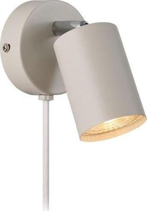 Metal Mafsallı Beyaz Spot Armatür Aplik Kablolu Fişli Beyaz Led Ampullü