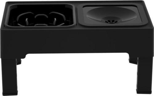 Ayarlanabilir Kedi ve Köpek Mama Kabı Standı Siyah