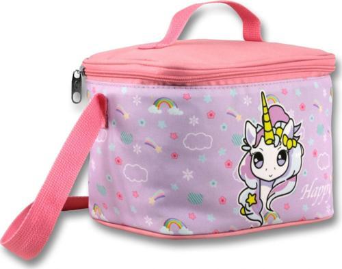 Ümit Çanta Termoslu/Isı Yalıtımlı Beslenme Çantası - 5016 - Gökkuşağı Unicorn, Turkuaz Pembe (Kız Çocuk)
