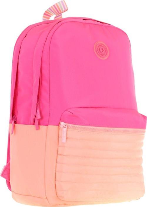 Quick Kız Çocuk Üç Bölmeli Pembe Turuncu Kapitone Detaylı Okul Sırt Çantası - K1789