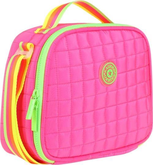 Pembe Yeşil Kız Çocuk Kapitone Isı Yalıtımlı (Termoslu) Beslenme Çantası - K9046