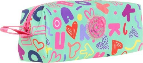 Tek Bölmeli Kalp ve Baskılı Yeşil Kız Çocuk Kalem Çantası - K2582