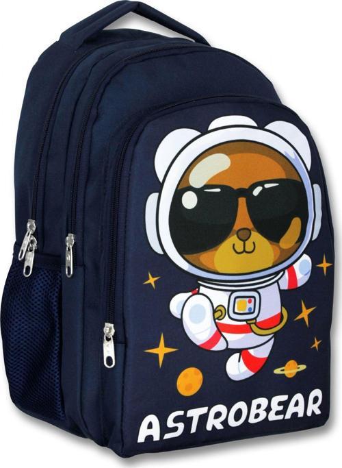 Ümit Çanta 5045 Lacivert Beyaz Üç Gözlü Erkek Çocuk Okul Çantası -Astronot Ayıcık