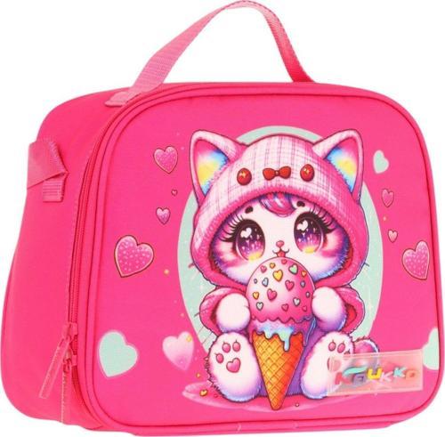 Kids Kız Çocuk Isı Yalıtımlı Okul/Piknik Beslenme Çantası (Dondurma Yiyen Kedi) L7250