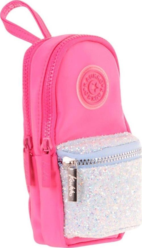 Çanta Şekilli Kız Çocuk Üç Bölmeli Kalemlik - Pembe - Taşlı - K2722