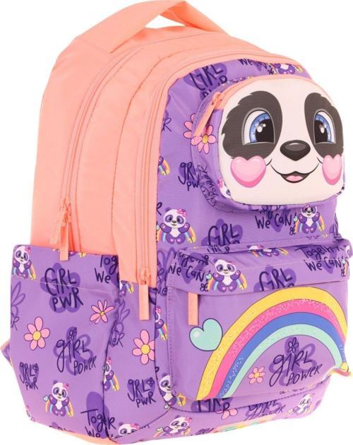 Toys Kız Çocuk 3D Panda Şekilli İlkokul ve Günlük Sırt Çantası - Mor Somon - L5233