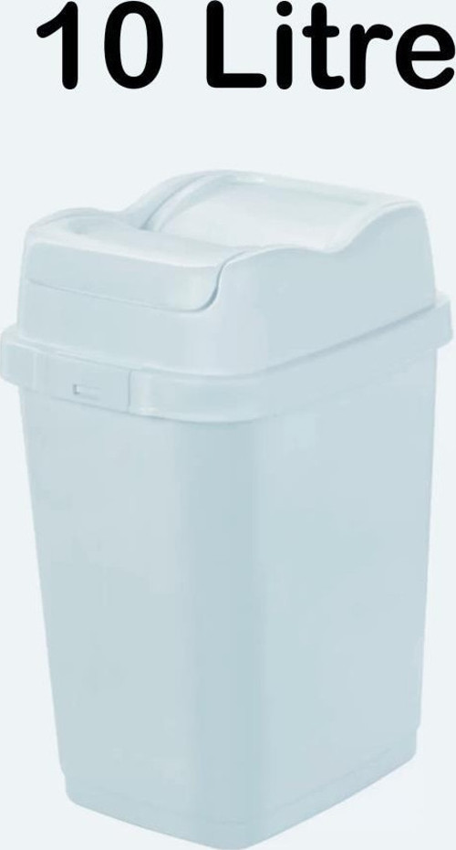 Plastik 10 Litre Kilitli Easy Çift Kapaklı Çöp Kovası Açık Mavi