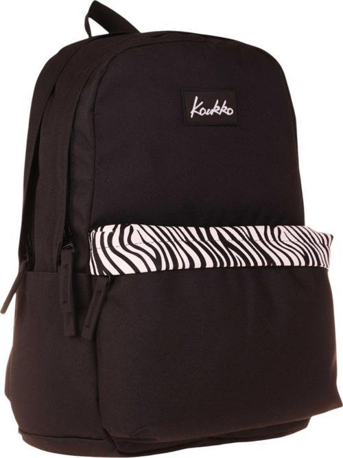 Siyah Beyaz Zebra Desenli Üç Gözlü Okul ve Günlük Sırt Çantası - K1626