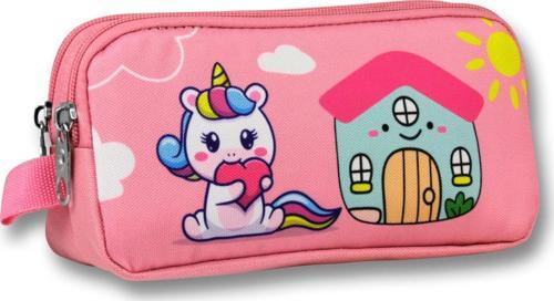 Ümit Çanta 5053 (Unicorn Desenli - Pembe Yeşil Renkli) Kız Çocuk Kalem Çantası