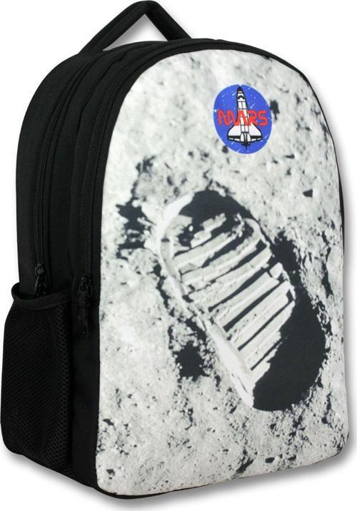 Ümit Çanta Erkek Çocuk Okul Sırt Çantası - Mars Ayak İzi - Beyaz Siyah - 5101 (7 Yaş ve Üzeri)