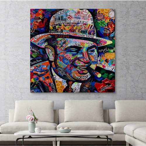 Al Capone Bansky Ünlü Sabıka Fotoğrafı Kanvas Duvar Tablosu, Ünlü Mafya Patronu-5341