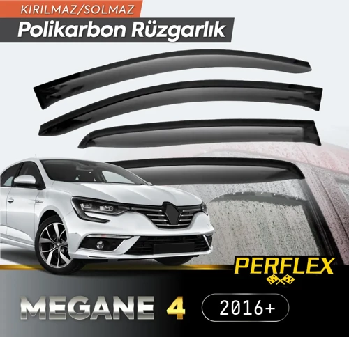 Perflex Polikarbon Kırılmaz Rüzgarlık V2 Renault Megane 4 Sedan Avant 2016+