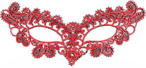 Kırmızı Dantel Masquerade Maskesi 6 No