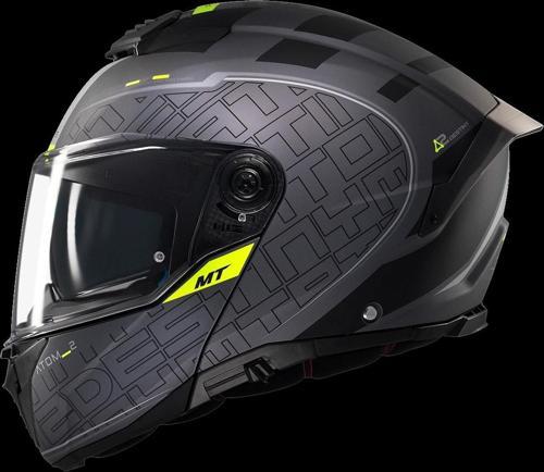 KASK MT ATOM 2 DESTINY C2 ÇENE AÇILIR MAT FÜME/SİYAH