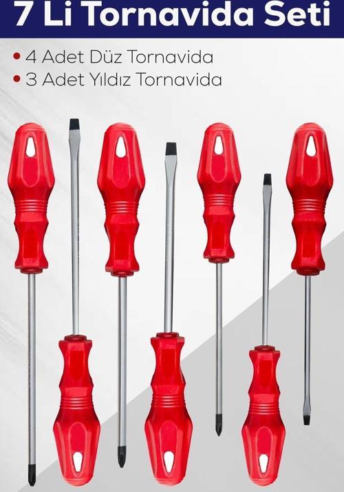 7'li Tornavida Seti (4 Adet Düz Tornavida 3 Adet Yıldız Tornavida)
