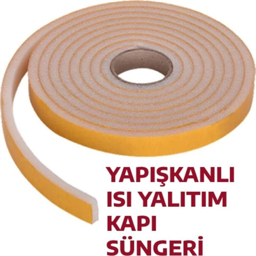 3 Metre Yapışkanlı Kapı Bandı Isı Yalıtım Süngeri