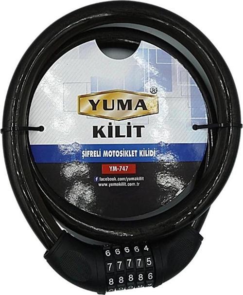 Yuma Ym-747 120cm 20mm 5 Şifreli Siyah Motorsiklet Kilidi
