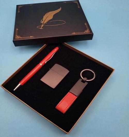 Kırmızı Anahtarlık Çakmak Ve Touchpen Kalem