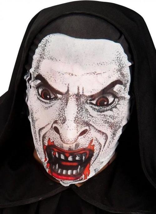 Kafaya Tam Geçmeli Bez Vampir Maskesi - Streç Korku Maskesi - 3d Baskılı Maske Model 2