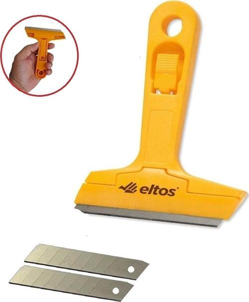 Eltos Çok Fonksiyonlu Profesyonel Cam Kazıma Bıçağı 2 Adet Yedek Bıçak Hediyeli
