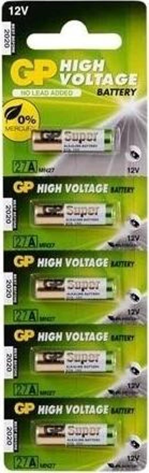 Gp 27a Mn27 12v Alkalin Pil Kepenk Anahtar Pili Beşli Paket