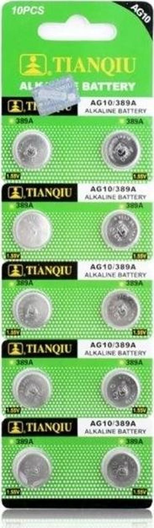 TıanQıu Ag10 Lr1130/389 Alkalin 10'lu Düğme Pil