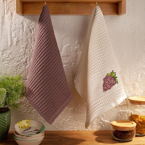 Home Grape 2 li Kurulama Bezi 45x65 Cm-Mor