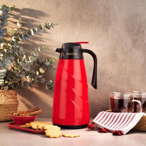 Kitchenhouse Mimoza Cam Termos 1,5 L-Kırmızı